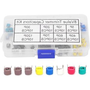 80 Stks Trimmer Condensator Kit 6mm 5/10/20/30/40/60/ 70/120 P Trimmer Variabele Capaciteit