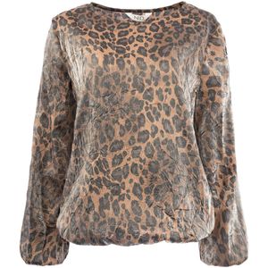 NED Blouse Delina Ls Lion Brown Panter 25w3 Gg091 03 Lion Brown Dames Maat - S