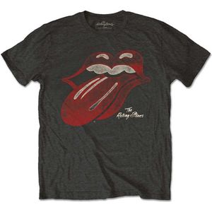 The Rolling Stones - Vintage Tongue Logo Heren T-shirt - XL - Grijs