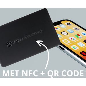 Luxe digitale metal Business Card met NFC + QR CODE | digitaal visitekaartje van Mybusinesscard | Deel jouw contact gegevens binnen één seconde door een simpele tap of scan. Duurzaam | metal | efficiënt | smart | dashboard | www.mybusinesscard.nl