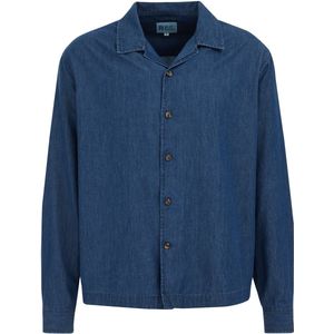 WE Fashion Blue Ridge - Overhemd - Blauw - Boxy Pasvorm - Lange Mouwen