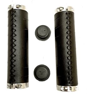 Falkx FALKX handvatten, zwart PU materiaal met dubbele lock ring, lengte: 130/130mm, werkplaatsverpakking