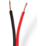 Nedis Speaker-Kabel - 2x 2.50 mm² - Koper - 100.0 m - Rond - PVC - Rood / Zwart - Rol