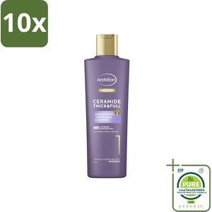 10 x Andrélon – Shampoo – Pro Care – 250 ml - Grootverpakking - Dikker Haar - Versterkt Haar - Haaruitval Verminderen - Breukbestendig Haar - Ceramide Shampoo