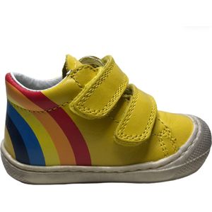 Naturino Mt 18 velcro's bumper regenboog lederen sneakers Maty geel