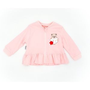 baby set - kinderkleding set - 3 delige set - roze - meisjes set - maat 62/68 - broekje - sweatshirt - hoodie met rits - broekje met volant