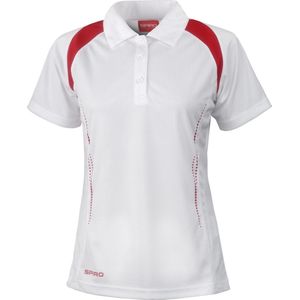 Spiro Dames/dames Sport Team Spirit Performance Polo Shirt (Wit/rood)