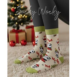 HO HO HO! / CHRISTMAS / KERST /NEW YEAR- SOKKEN - 2 Pack - Grappige Sokken voor Mannen & Vrouwen - One Size (36-40) - Humorvolle Huissokken - Geschenk voor Heren, Dames, Vader, Moeder, Vriendin, Zus, Oma - Cadeau SOCKY WOCKY
