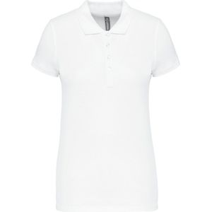 Polo Dames XS Kariban Kraag met knopen Korte mouw White 100% Katoen