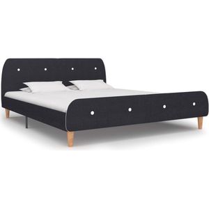 vidaXL - Bedframe - stof - donkergrijs - 150x200 - cm