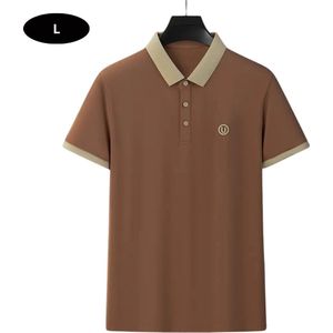 Livano Golf Shirt Heren - T-shirt - Golfkleding - Golfen - Golf Accessoires - Polo Shirt - Lichtbruin - Maat M
