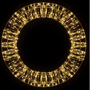 Christmas United - Lichtkrans voor binnen en buiten - Gouden frame en snoer - 600 LED - 40 cm diameter - Warm witte LED lampjes