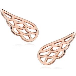 Oorbellen rose goudkleur dames - Zilver Oorbellen Rose goudkleurig - Vleugel Sterling zilveren oorbellen met rosegoud - Amona Jewelry