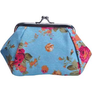 Canvas muntzak zakjes met leuke sluiting voor meisjes - Mini munten purses Jewelry Pouch 13 x 9 x 9,5 cm blauw (blauw) - RR0104