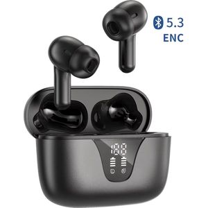 Soundvibe® - Earbuds Pro Zwart- Draadloos Met Noice Cancelling - Bluetooth Oordopjes - Noice Cancelling Hoofdtelefoon - Draadloze Oordopjes - Earbuds USB C - Wireless Earphones - Oortjes Draadloos