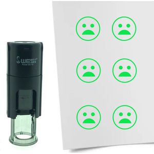 CombiCraft Stempel Smiley Geschokt 10mm rond - Groene inkt