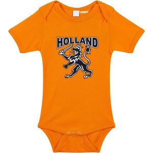 Baby rompertje Holland | Oranje rompertje zwart witte leeuw | cadeau papa mama opa oma oom tante | Heimweecadeautje | maat 56