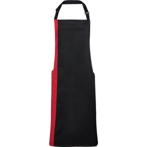 Schort/Tuniek/Werkblouse Unisex One Size Premier Black / Red 65% Polyester, 35% Katoen