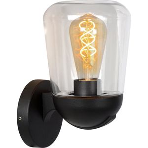 Lucide TULSA - Wandlamp Binnen/Buiten - 1xE27 - IP44 - Zwart