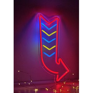 OHNO Neon Verlichting Arrow - Neon Lamp - Wandlamp - Decoratie - Led - Verlichting - Lamp - Nachtlampje - Mancave - Neon Party - Wandecoratie woonkamer - Wandlamp binnen - Lampen - Neon - Led Verlichting - Rood, Blauw, Geel