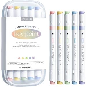 Ainy - Twinmarkers stiften - set van 5 viltstiften in pastel kleuren, hobby alcohol kleur markers / markeerstiften voor kinderen & volwassenen