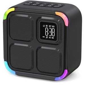 Bluetooth luidspreker wekker met nachtlampje, dimbaar display en geluidsmachine