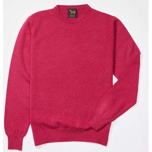 Osborne Knitwear Trui met ronde hals - Sweater heren in Lamswol - Pullover Heren - Rosehip - L