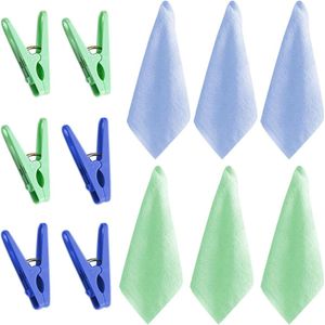 Zachte absorberende kinderhanddoeken set van 6 - clips reinigingsdoeken - babyspeekseldoeken - gezichtswashandjes - multifunctionele handdoeken - zachte reinigingsdoeken .