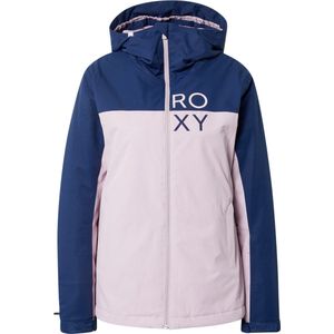 Roxy Galaxy Marine dames winterjas met capuchon - Waterdicht - Roze - Donkerblauw - Maat S