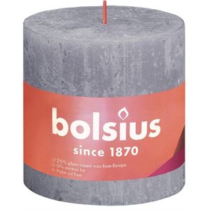 Bolsius Stompkaars Frosted Lavender Ø100 mm - Hoogte 10 cm - Grijs/Lavendel - 62 Branduren