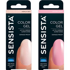 Sensista Glittery Pink Duo Set - Color Gel - Gellak Voordeelset - Glitter - Roze - Gel nagellak voor LED lamp - 2 stuks