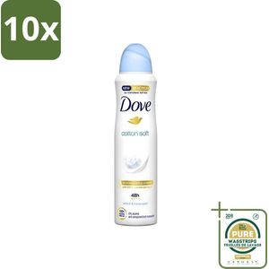 10 x Dove - Deodorant - Spray Cotton Soft - Zachte geur - 150 ml - Grootverpakking - Dove Cotton Soft Anti-transpirant Spray - Anti-transpirant Spray - Anti-transpirant - Deodorant Spray - Okselhuid Verzorging