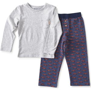 Little Label Pyjama Jongens - Maat 110-116 - Blauw, Rood - Zachte BIO Katoen