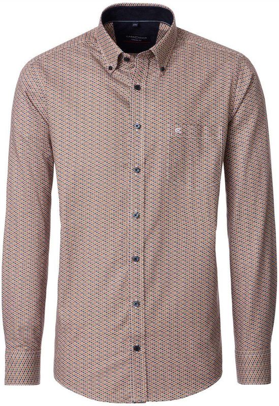 Casa Moda - Heren Overhemd - Oranje - Lange Mouw - Casual Fit