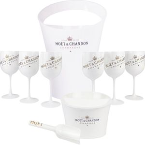 Moët & Chandon Champagne Giftpack - Ice Emmer - Bottle Bucket - 6x Glazen