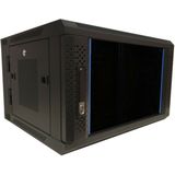 DSIT - 6U Wandkast - Serverbehuizing - Glazen Deur - Geperforeerde Zijwanden - 19 Inch - 600x600x368mm