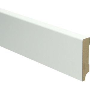 Hoge plinten - MDF - Moderne plint 70x15 mm - Wit - Voorgelakt - RAL 9010 - Per 5 stuks 2,4m
