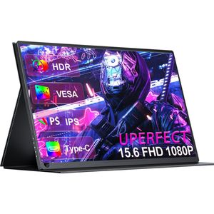 UPerfect 15,6"" Portable Monitor – Draagbare Monitor & Draagbaar Scherm voor Werk, Gaming & Entertainment