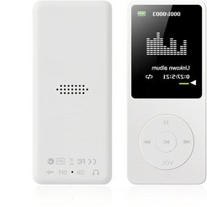 Mp3 MP4 Speler voor Kinderen met 1.8 Inch HD Scherm FM Radio Oordopjes Draagbare HiFi Audio Speler met Voice Recorder Video Foto Viewer E-Book Games (Wit)