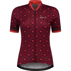 Rogelli Hearts Fietsshirt - Korte Mouwen - Dames - Bordeaux, Roze - Maat M