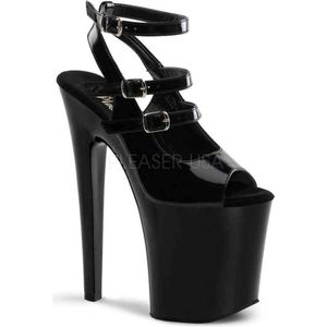 Pleaser - XTREME-873 Sandaal met enkelband, Paaldans schoenen - Paaldans schoenen - 39 Shoes - Zwart