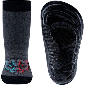 Ewers Antislipsok - Panter Hoofd Lichtblauw & Rood - Donkergrijs/Antraciet & Zwart - maat 19/20