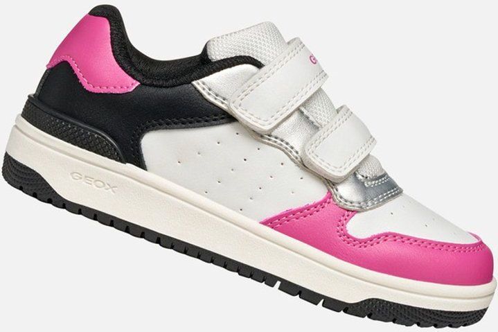 Geox - Washiba B - Sneakers - Wit en Cyclaam - Lichte en Ademende Kinderschoenen