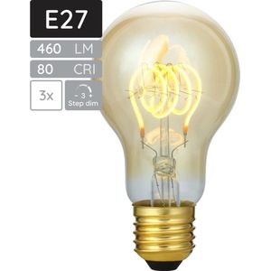 SPL E27 LED Lamp 5W 3 Staps Dimbaar - Extra Warm Wit - LED Filament - Amber - Vervangt 39W - 3 Stuks