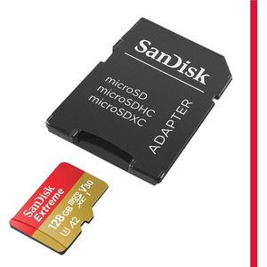 MicroSDXC Geheugenkaart 128 GB met SD Adapter - Snelle Leessnelheden tot 190 MB/s en A2 Klasses
