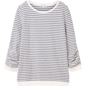 Tom Tailor 1039980 Striped Jacquard Sweatshirt Grijs M Vrouw