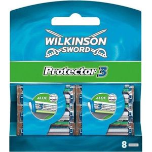 Wilkinson Sword Protector 3 Scheermesjes voor heren, 8 stuks