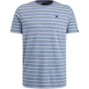 Vanguard - T-Shirt Strepen Blauw - Heren - Maat 3XL - Regular-fit