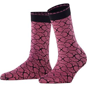 FALKE Flair Epoque gedessineerd materiaal 80 DEN sokken dames pink - maat 39-42