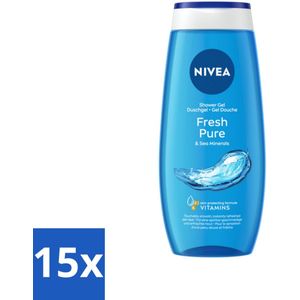 NIVEA - Douchegel - Frisse Puurheid - Verfrissende Huid - 250 ml - Bulkverpakking - 15 stuks